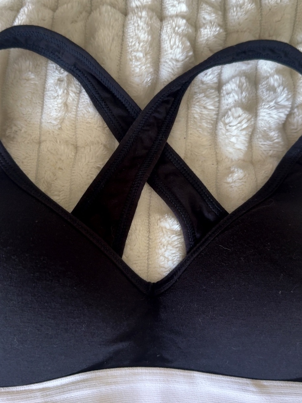 Calvin Klein Black Bralette/Sports Bra with White Logo Band - Picture 5 of 9